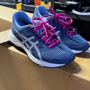 ASICS Women's Blue and Pink Running Shoes
